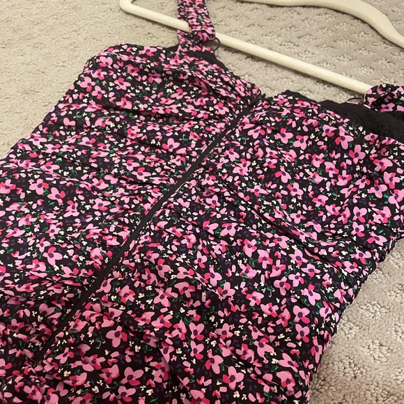 Floral Mini Dress In Pink/Black- SKY TO MOON - Picture 6 of 9